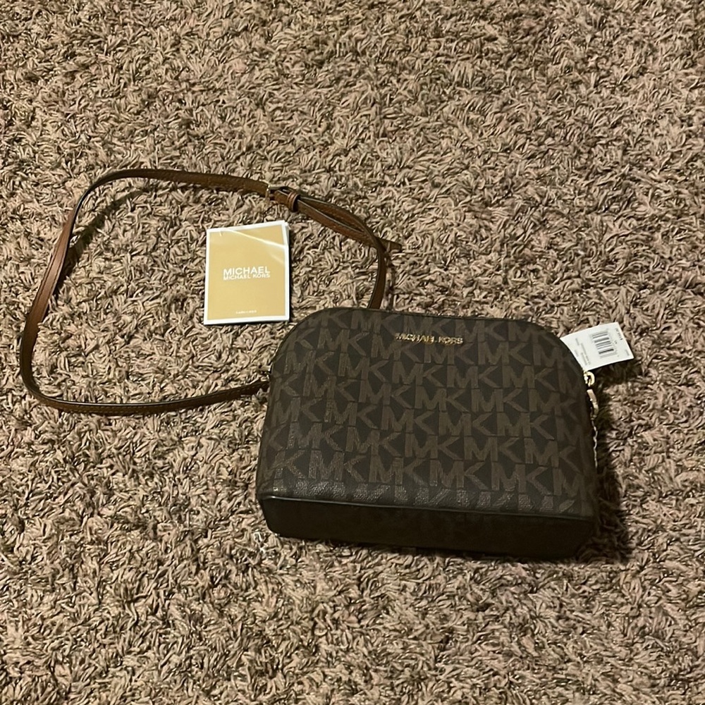 Michael Kors Brown gold chain Crossbody